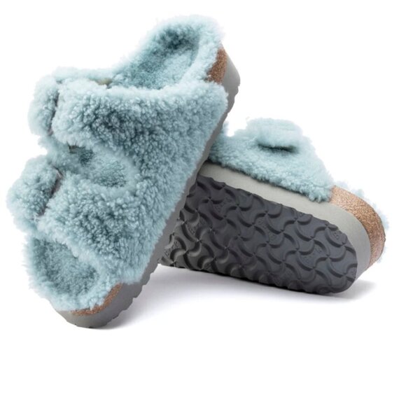 NIB Papillio by Birkenstock Womens Arizona Big Buckle Shearling Sandals Sz 6,8 - Picture 2 of 4